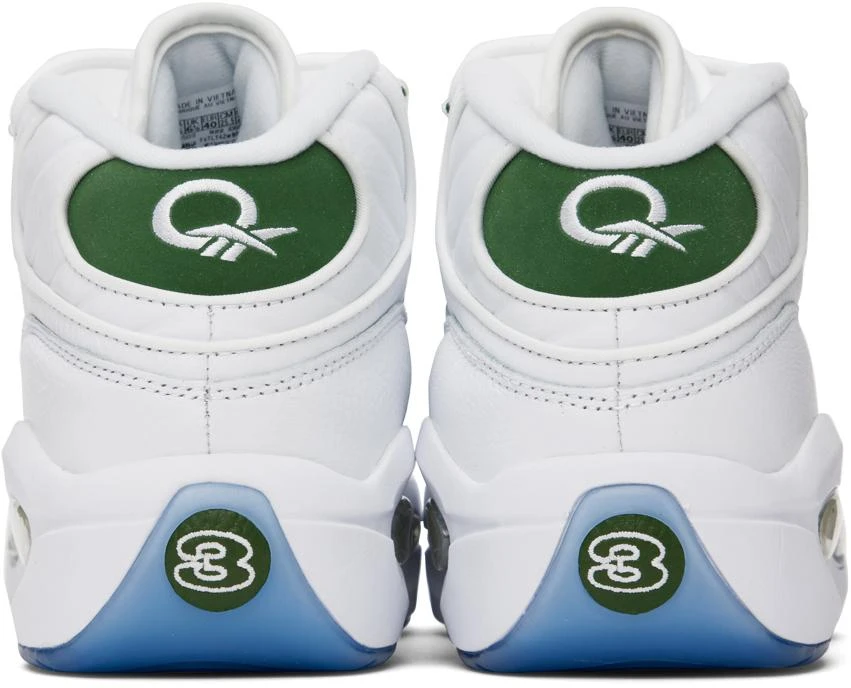 商品Reebok|White & Green Question Mid Sneakers,价格¥775,第2张图片详细描述