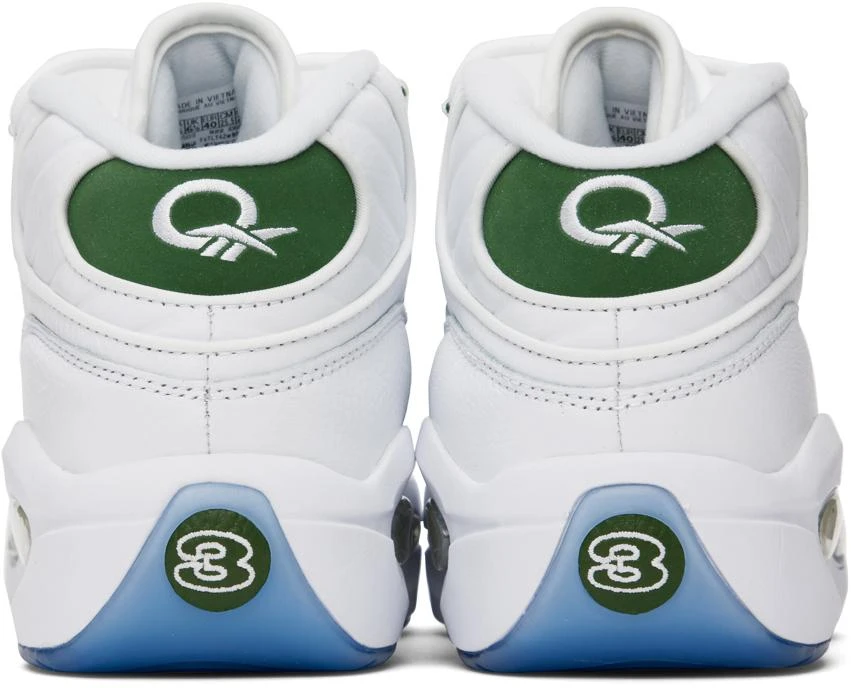 商品Reebok|White & Green Question Mid Sneakers,价格¥579,第2张图片详细描述