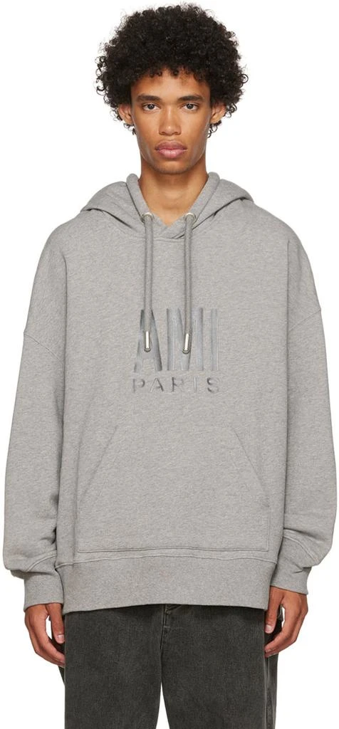 商品AMI|Gray 'Ami Paris' Hoodie,价格¥658,第1张图片