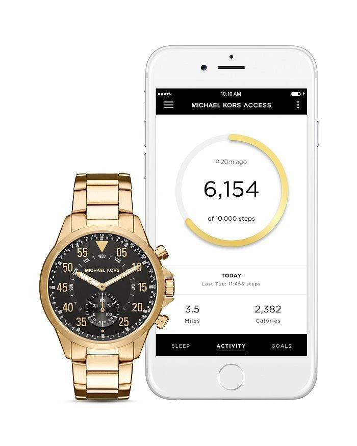 商品Michael Kors|Gage Gold-Tone Hybrid Smartwatch, 45mm,价格¥798,第3张图片详细描述