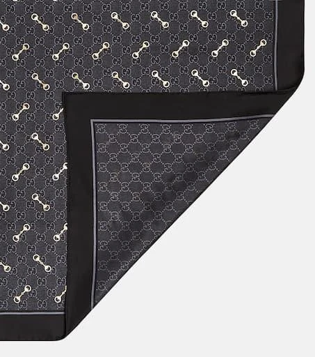 商品Gucci|GG and Horsebit真丝围巾,价格¥4465,第4张图片详细描述