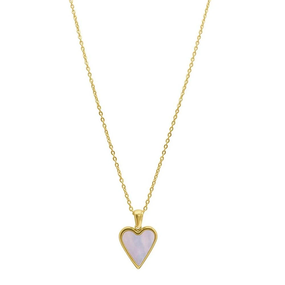 商品ADORNIA|White Mother of Imitation Pearl Heart Adjustable Gold-Tone Pendant Necklace,价格¥185,第1张图片