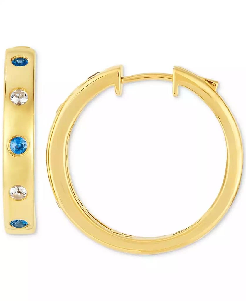 商品Le Vian|Anywear Everywear® Blueberry Sapphire (1/6 ct. t.w.) & White Sapphire (1/10 ct. t.w.) Hoop Earrings in 14k Honey Gold,价格¥16006,第3张图片详细描述