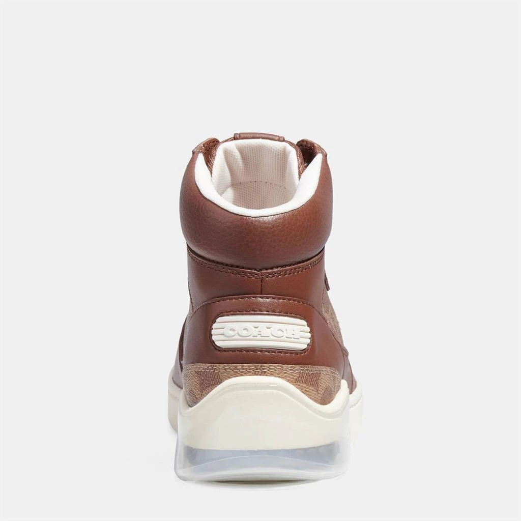 商品Coach|Coach Men's Citysole Signature Hi-Top Trainers - Saddle,价格¥840,第4张图片详细描述