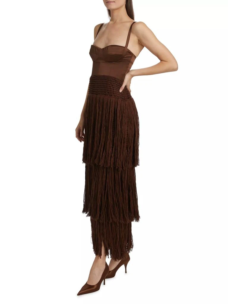 商品Alejandra Alonso Rojas|Bustier Silk Fringe Crochet Dress,价格¥11676,第4张图片详细描述