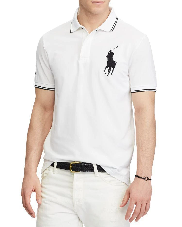 商品Ralph Lauren|Big Pony Tipped Custom Slim Fit Polo Shirt,价格¥589,第1张图片