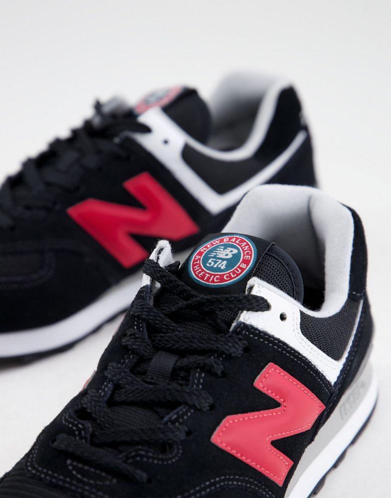 New Balance 574 trainers in black and red商品第3张图片规格展示