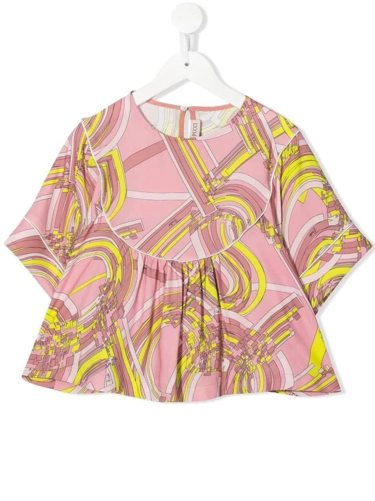 商品EMILIO PUCCI|Emilio Pucci Kids Blouse In Pink And Yellow Printed Viscose,价格¥1350,第1张图片