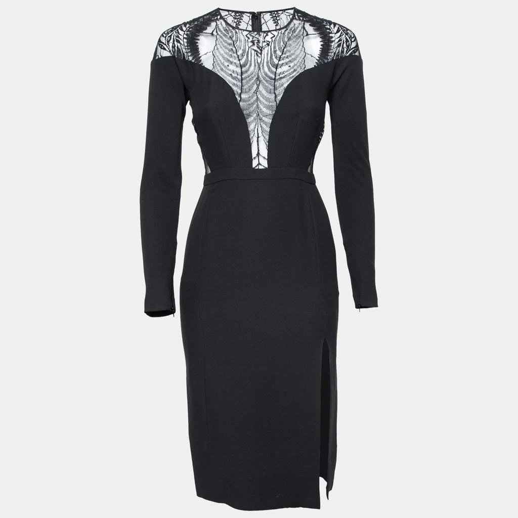 商品[二手商品] Gucci|Gucci Black Cady Lace Detail Shift Dress S,价格¥2757,第1张图片