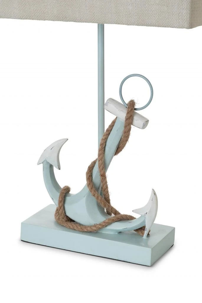 商品Homezia|Set of Two 28" Blue Coastal Anchor Table Lamps With Beige Shade,价格¥1883,第4张图片详细描述