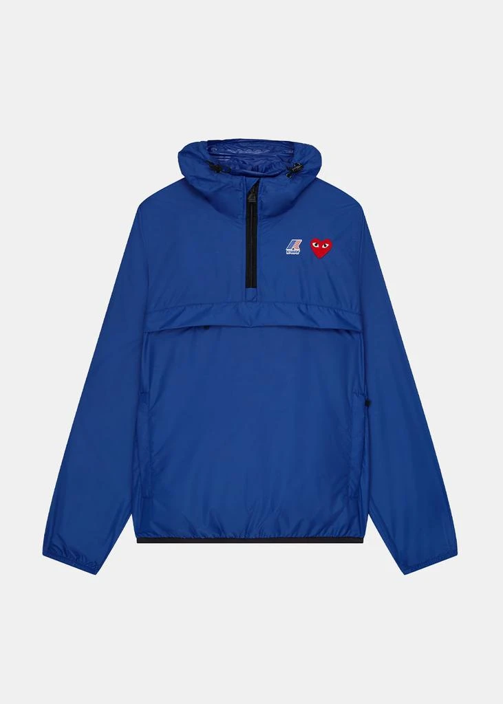 商品Comme des Garcons|COMME DES GARCONS PLAY Blue K-Way Half-Zip Hoodie,价格¥1485,第1张图片