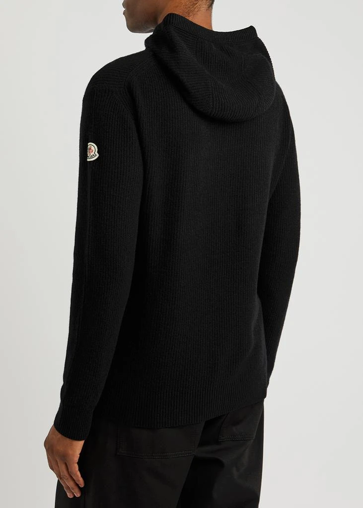 商品Moncler|Black ribbed hooded wool-blend jumper,价格¥6256,第3张图片详细描述