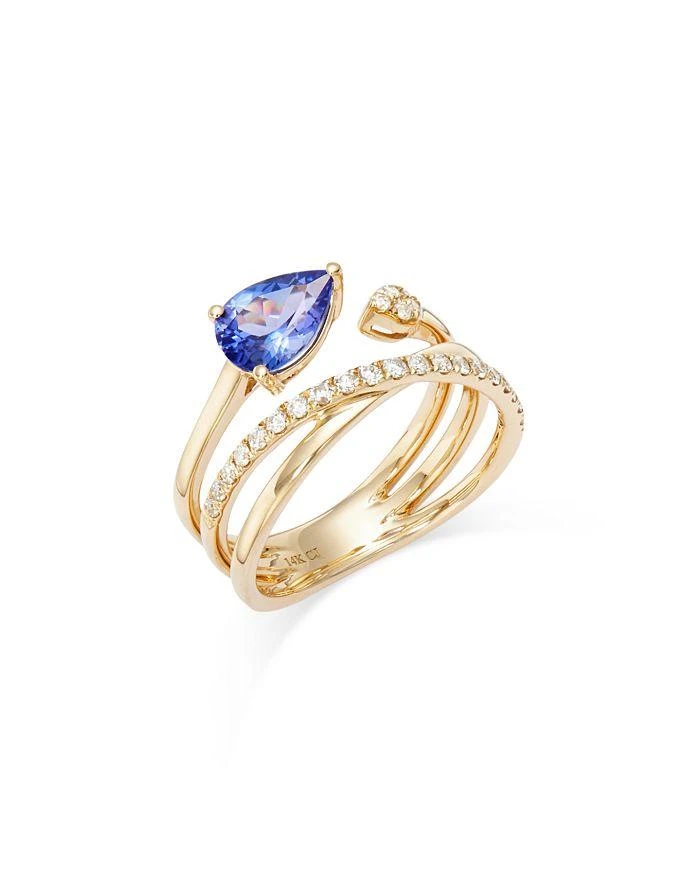 商品Bloomingdale's|Tanzanite & Diamond Crossover Ring in 14K Yellow Gold,价格¥24957,第1张图片