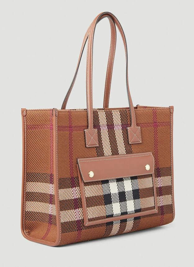 商品Burberry|Pocket Check Tote Bag in Brown,价格¥15233,第3张图片详细描述