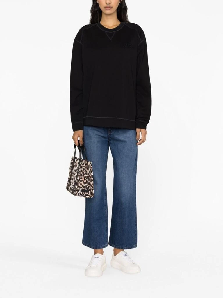 商品Ganni|GANNI - Organic Cotton Crewneck Sweatshirt,价格¥1463,第1张图片