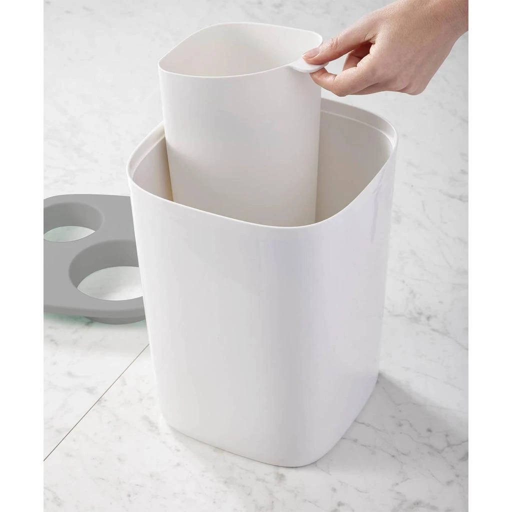 商品Joseph Joseph|Joseph Joseph Split Bathroom Waste Separation Bin - White/Grey,价格¥99,第3张图片详细描述