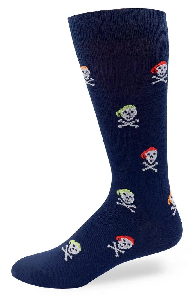 商品Lorenzo Uomo|Pirate Skull Print Crew Socks,价格¥58,第1张图片