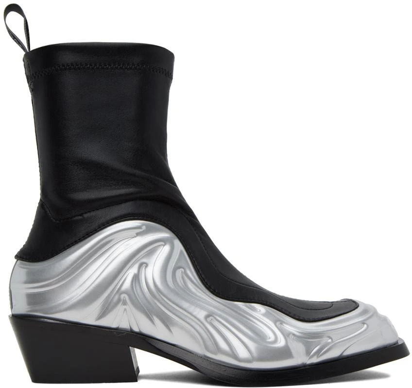 商品Versace|Black & Silver Solare Boots,价格¥11721,第1张图片