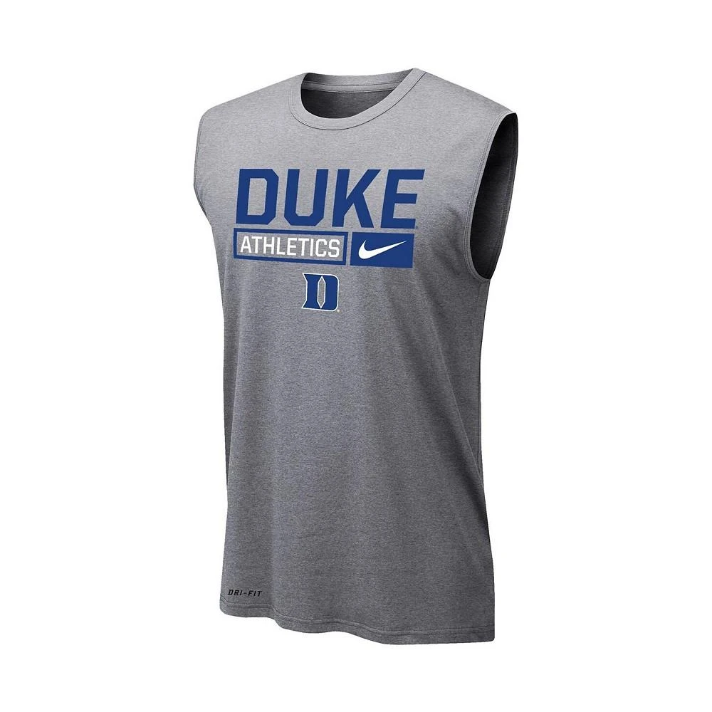 商品NIKE|Men's Heathered Gray Duke Blue Devils Wordmark Drop Legend Performance Tank Top,价格¥299,第2张图片详细描述