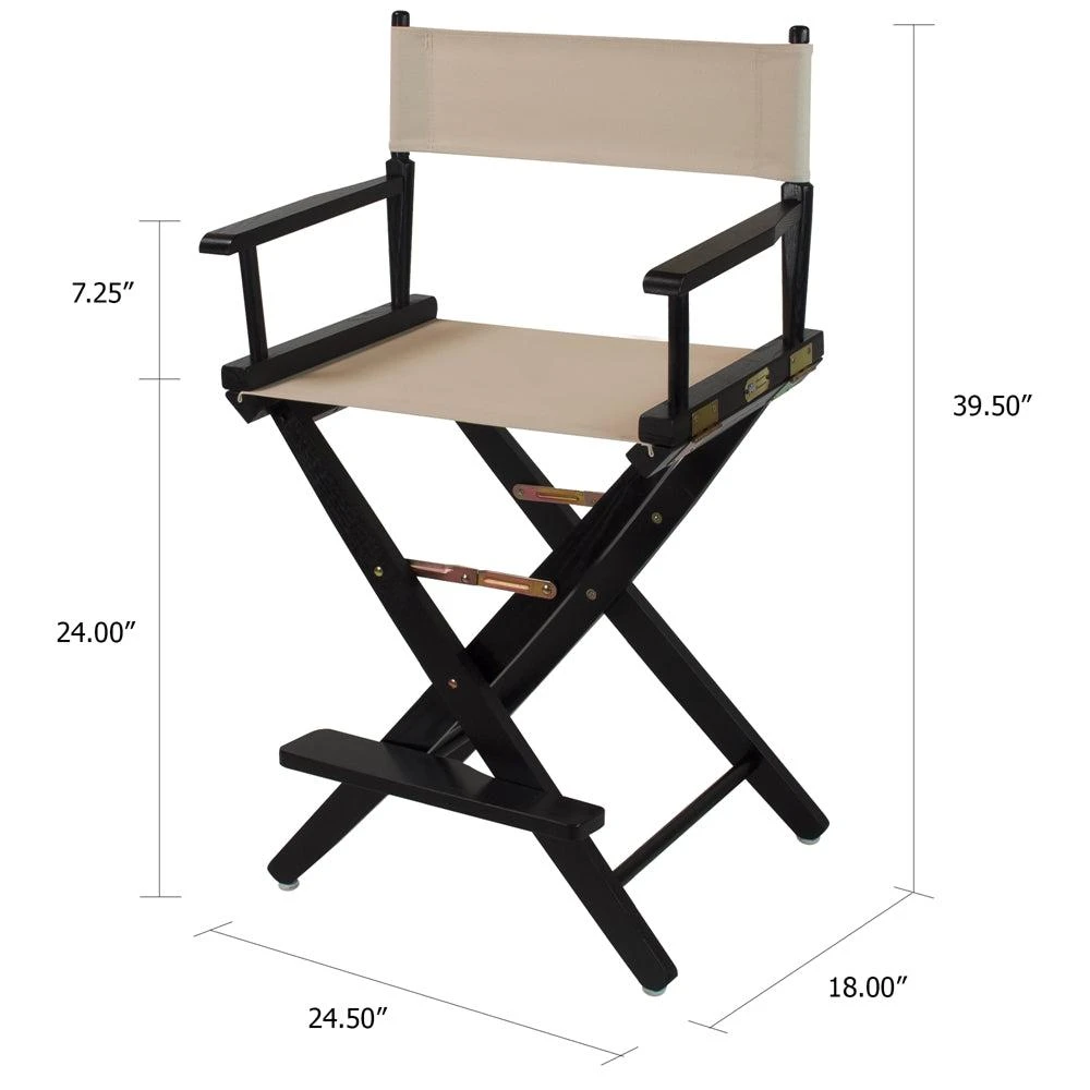 商品American Trails|Extra-Wide Premium 24"  Directors Chair Black Frame W/Natural Color Cover,价格¥1071,第5张图片详细描述