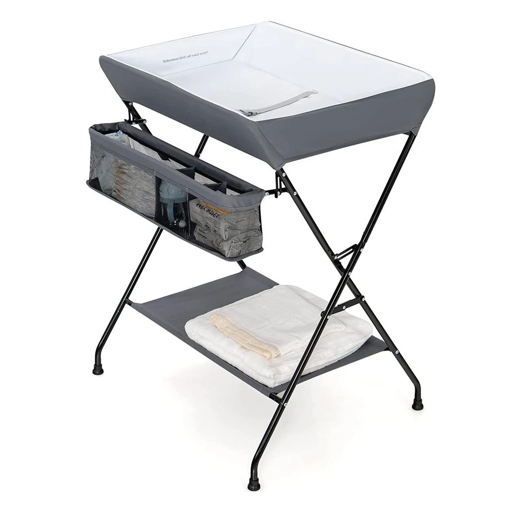 商品QuikFurn|Grey Folding  Wide Nursery Diaper Baby  Changing Table,价格¥1611,第1张图片