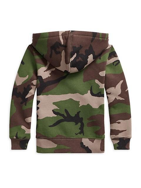 商品Ralph Lauren|Little Boy's & Boy's Camo Fleece Full-Zip Hoodie,价格¥478-¥512,第5张图片详细描述