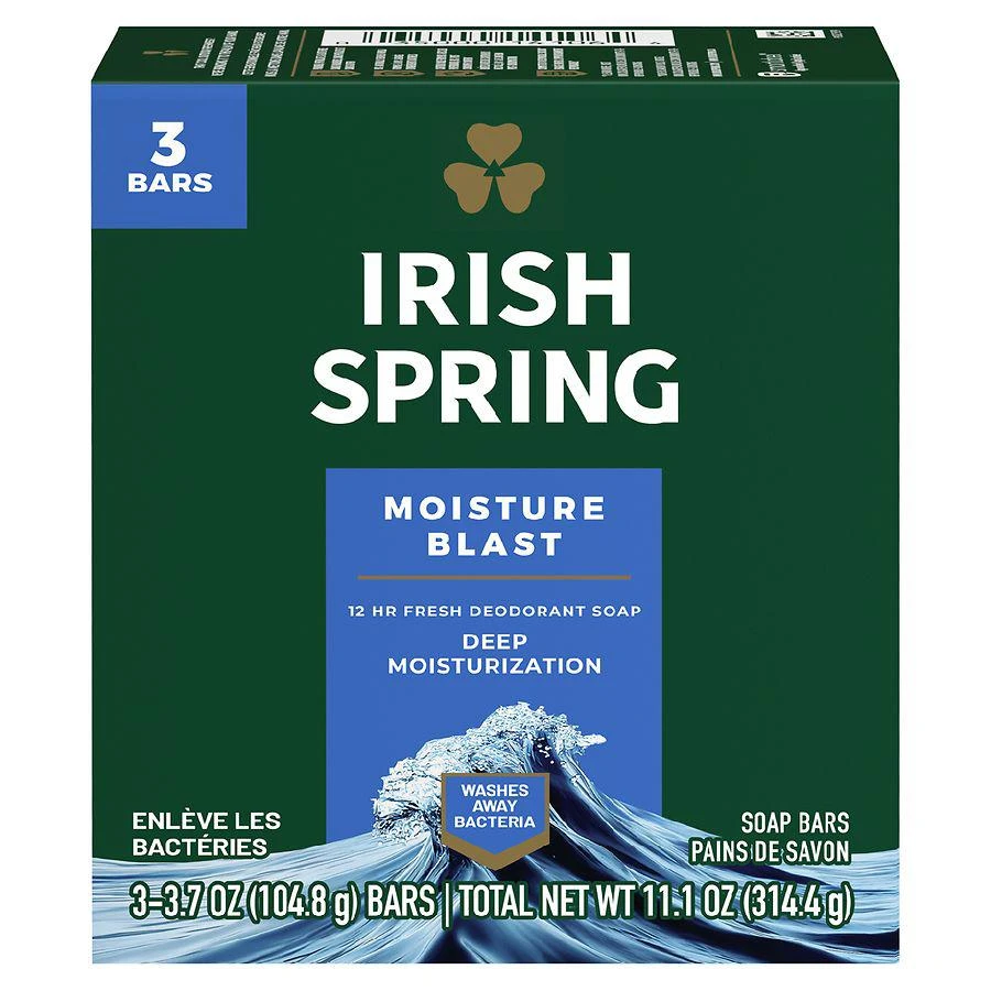 商品Irish Spring|Deodorant Bath Bar Moisture Blast,价格¥47,第1张图片