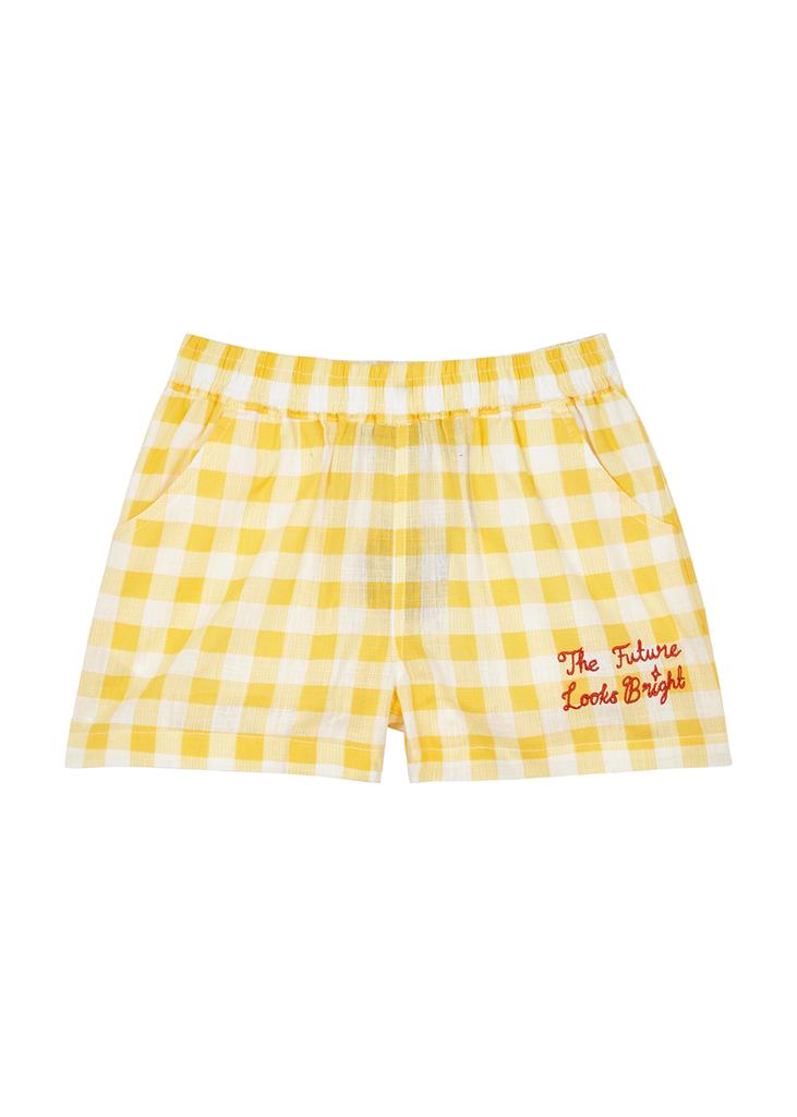 KIDS Future Is Bright gingham cotton shorts商品第1张图片规格展示