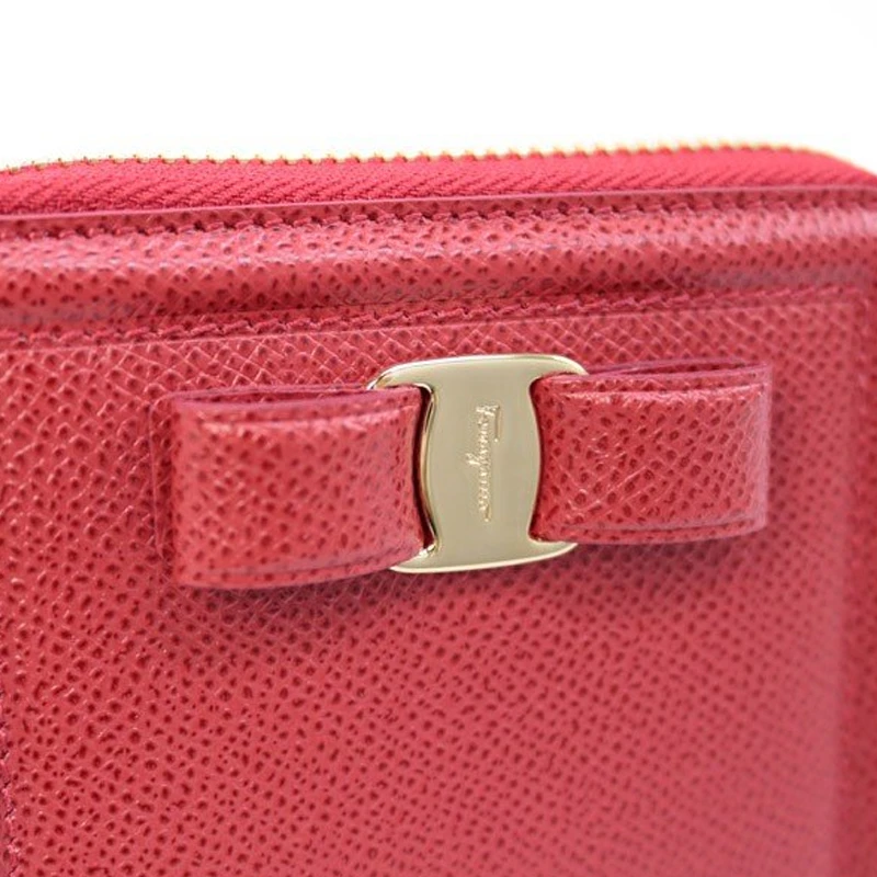 SALVATORE FERRAGAMO 女士红色牛皮拉链零钱包 22-D156-683547 商品