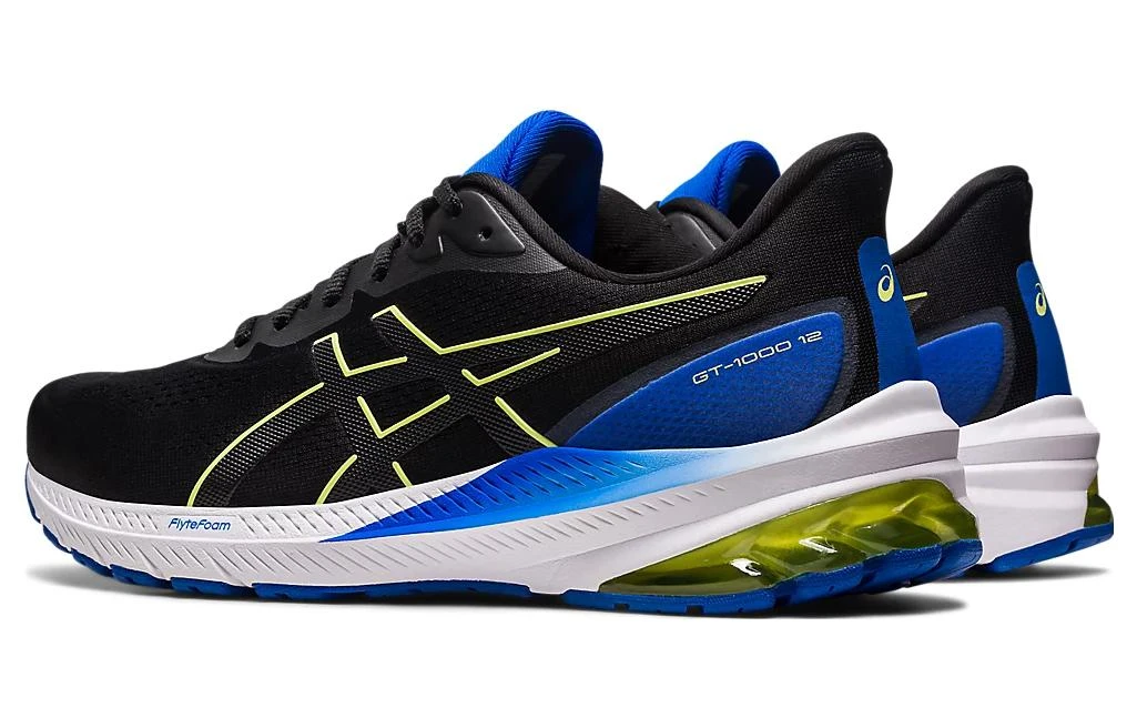 商品[国内直发] Asics|GT-1000 12 舒适 织物合成革减震防滑耐磨 低帮 越野跑步鞋 男款 黑蓝黄,价格¥608,第5张图片详细描述