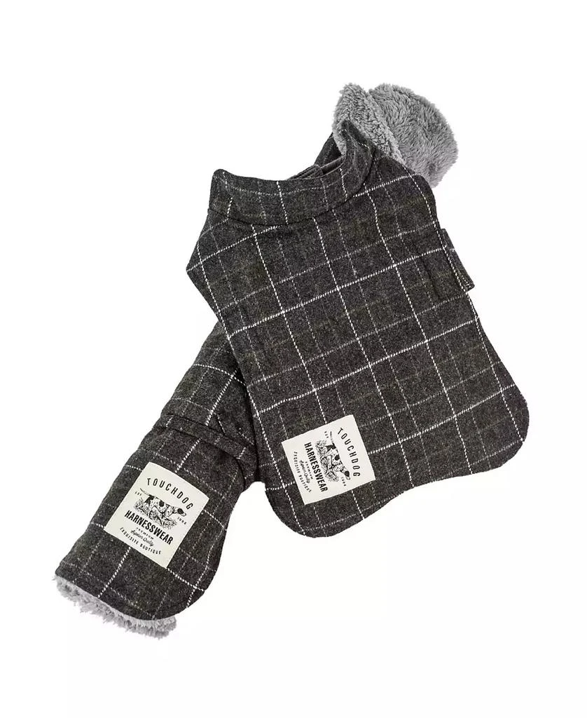 2-in-1 Windowpane Plaided Dog Jacket with Matching Reversible Dog Mat 商品