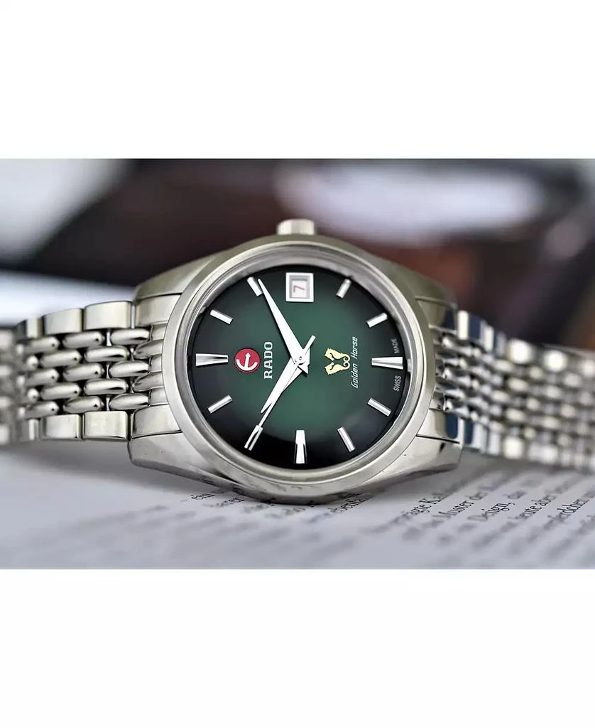 商品Rado|Unisex Swiss Automatic Golden Horse 1957 Limited Edition Stainless Steel Bracelet Watch 37mm,价格¥14078,第4张图片详细描述