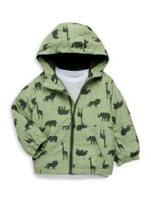 商品Little Me|Little Boy's 3-Piece Animal-Print Hooded Jacket, Striped T-Shirt & Joggers Set,价格¥203,第4张图片详细描述