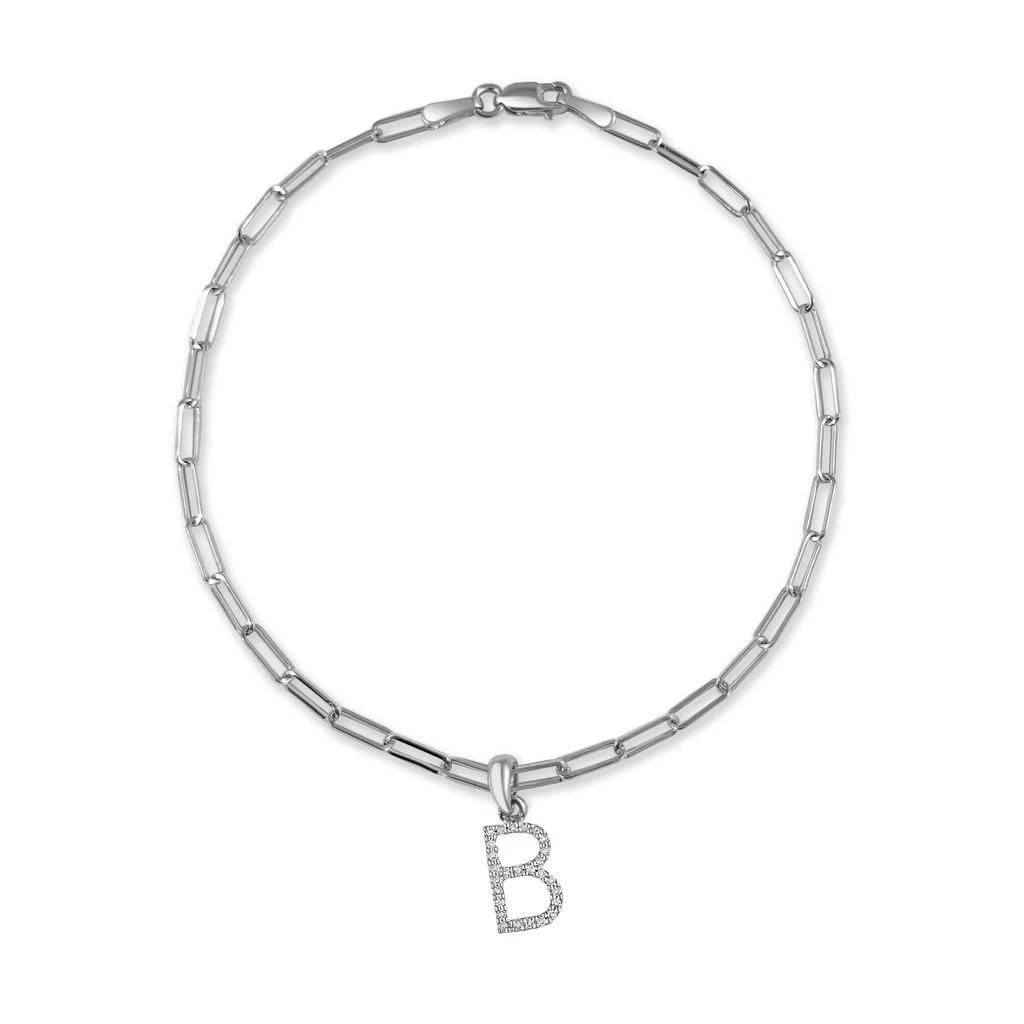 商品Sabrina Designs|14k White Gold & Diamond Initial Link Bracelet,价格¥2741,第2张图片详细描述