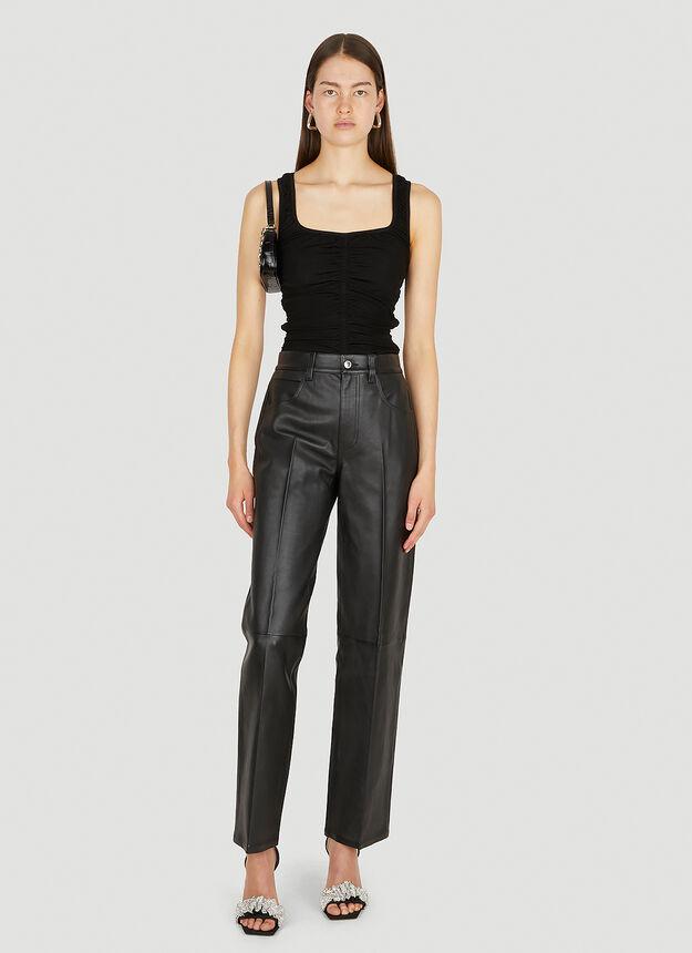 Panelled Leather Pants in Black商品第2张图片规格展示