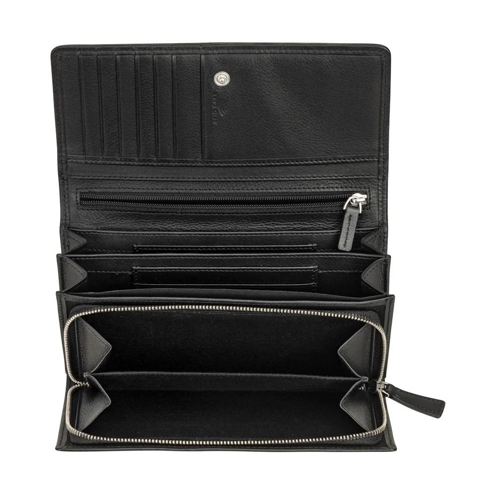 商品Mancini Leather Goods|Women's Basket Weave Collection RFID Secure Clutch Wallet,价格¥844,第4张图片详细描述