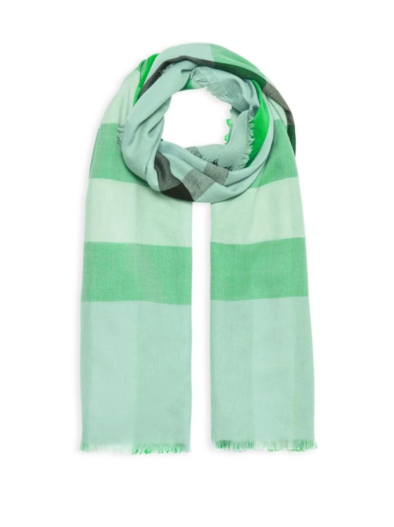 商品Burberry|Giant Check Wool & Silk Scarf,价格¥1162,第1张图片