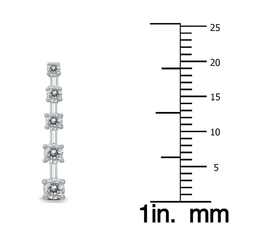 商品Monary|1/2 Carat TW 5 Stone Journey Drop Earrings in 14K White Gold,价格¥3887,第2张图片详细描述