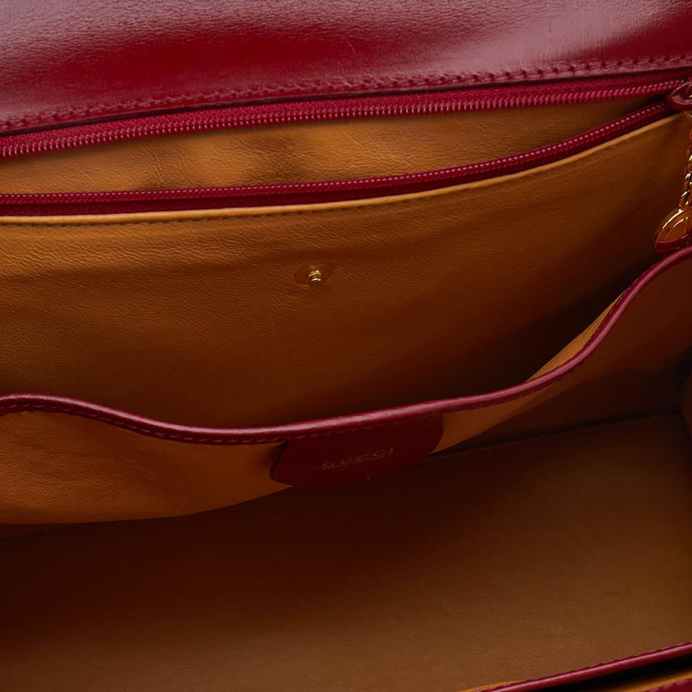 Gucci Red Leather Vintage Kelly Rare Lady Lock Top Handle Bag商品第7张图片规格展示