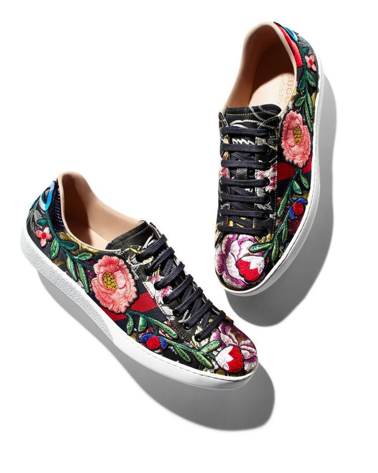 商品Gucci|New Ace Lace Up Sneakers 板鞋,价格¥6233,第5张图片详细描述