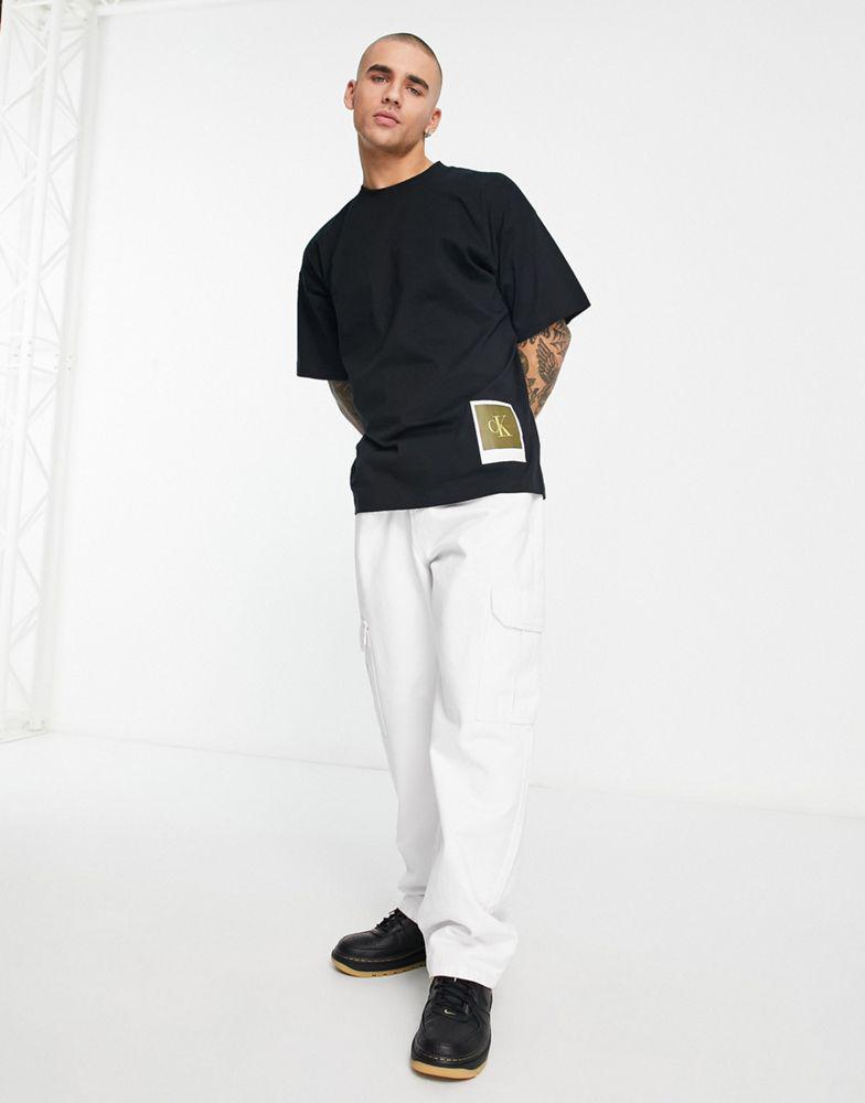 Calvin Klein Jeans cotton photo back print t-shirt in black商品第4张图片规格展示