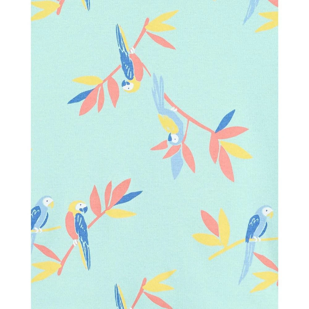 商品Carter's|Toddler Girls Green Tropical Bird Snug Fit Pajama, 4 Piece Set,价格¥135,第3张图片详细描述