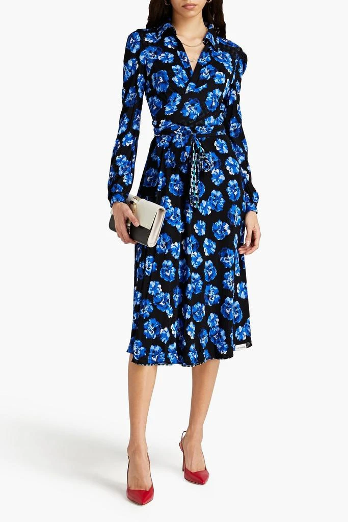 商品Diane von Furstenberg|Phoenix reversible printed stretch-mesh midi wrap dress,价格¥2377,第5张图片详细描述