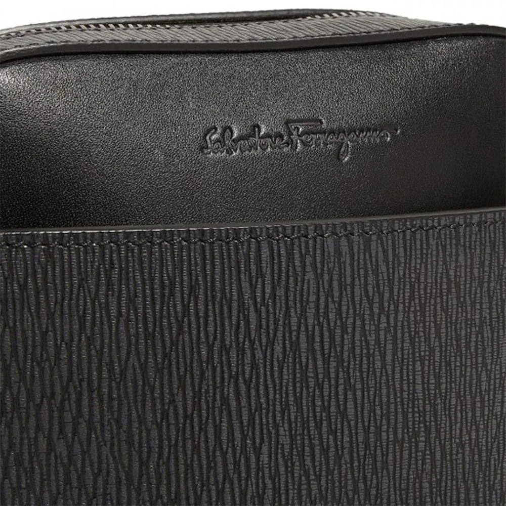 Salvatore Ferragamo 菲拉格慕 男士灰色黑色拼色牛皮斜挎包 24-A089-704089 商品