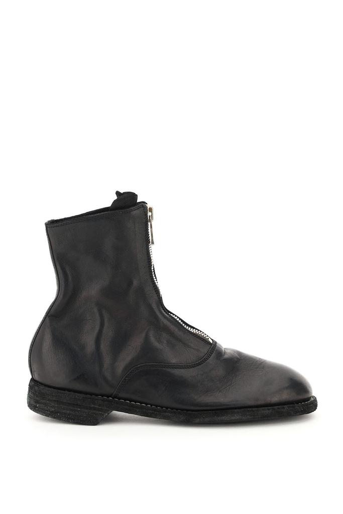 FRONT ZIP LEATHER ANKLE BOOTS商品第1张图片规格展示