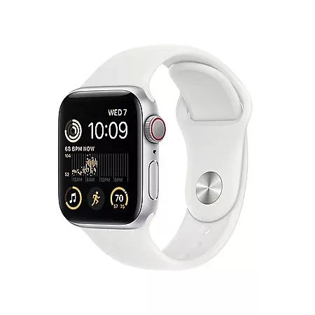 商品Apple|Apple Watch SE (2nd Generation) GPS + Cellular 40mm Aluminum Case with Sport Band (Choose Color and Band Size),价格¥2372,第1张图片