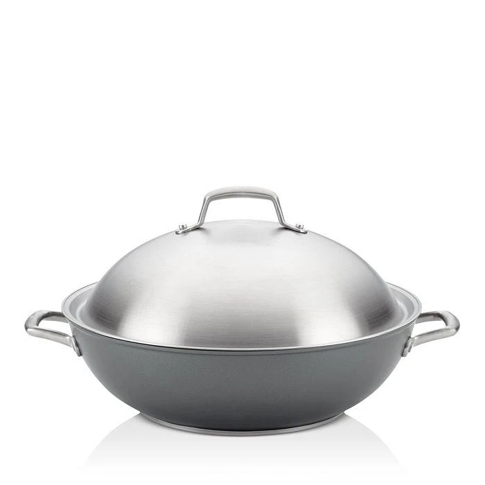 商品Anolon|Accolade Hard-Anodized Precision Forge 13.5" Wok with Lid, Moonstone,价格¥972,第1张图片详细描述