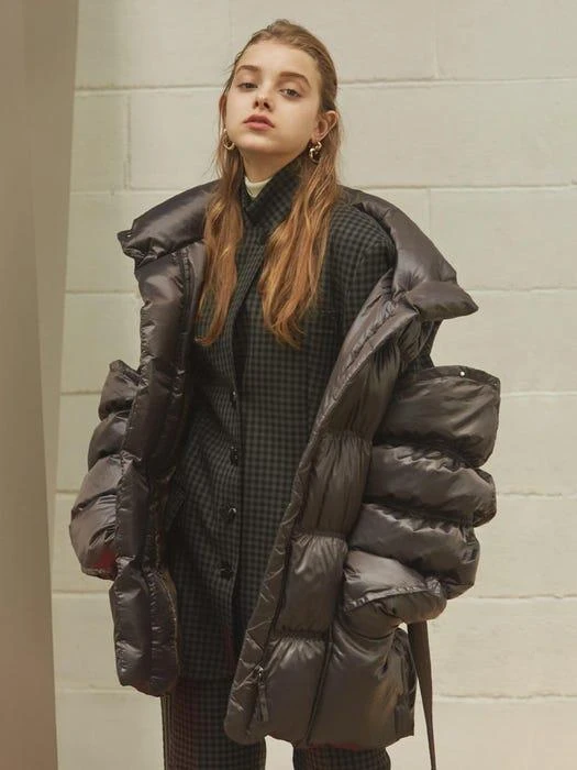 商品NUVO.10|Detachable Sleeve Belted Down Jacket,价格¥2704,第4张图片详细描述