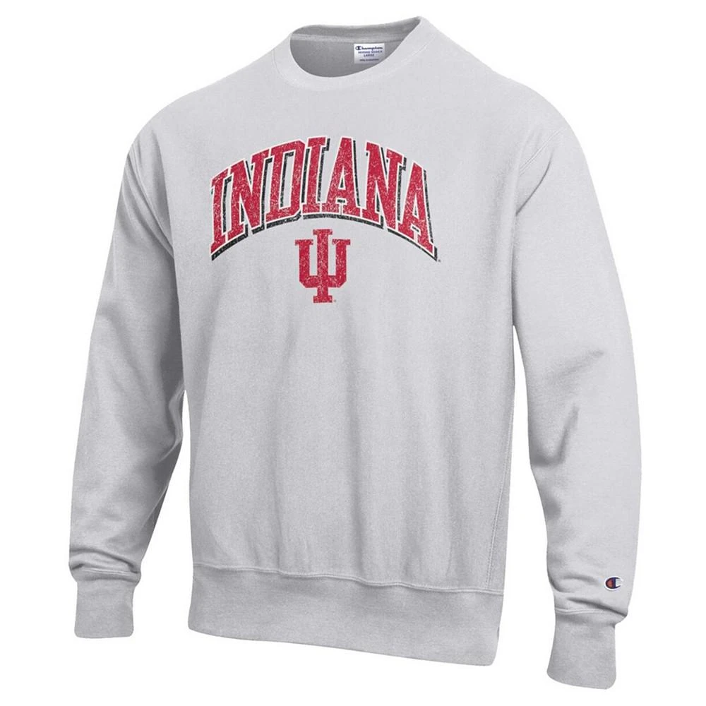 商品CHAMPION|Men's Gray Indiana Hoosiers Arch Over Logo Reverse Weave Pullover Sweatshirt,价格¥551,第3张图片详细描述