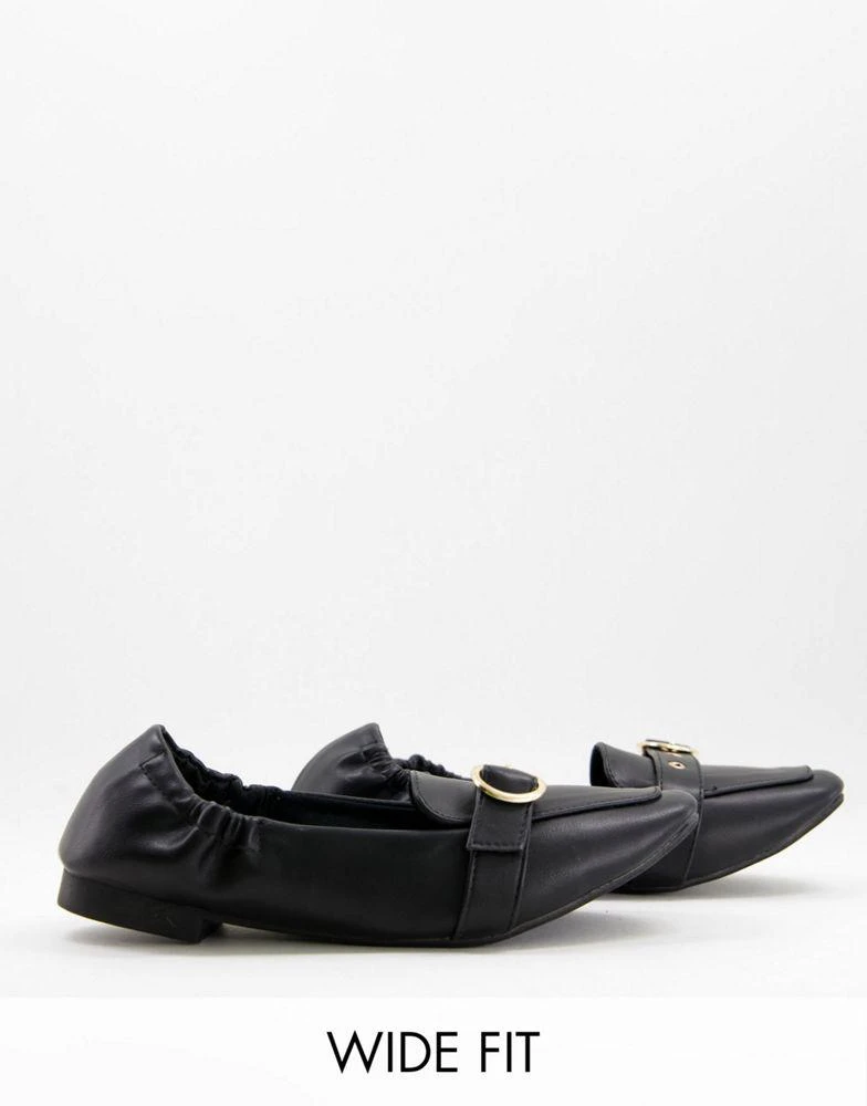 商品Simply Be Wide Fit|Simply Be Extra Wide Fit astrid ballet flats in black,价格¥128,第1张图片